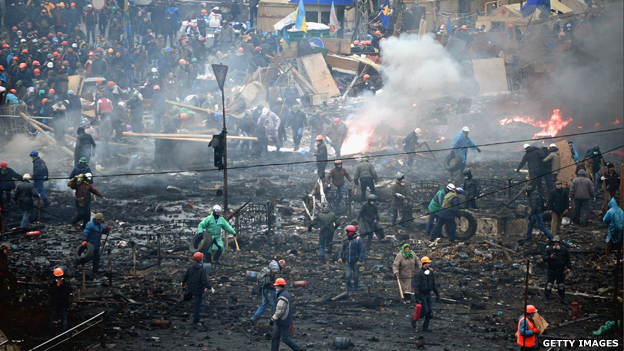 Revolutie op Maidan plein in Kiev